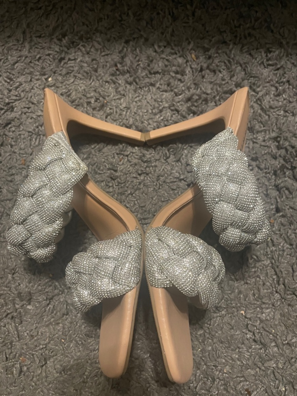 torrid Silver Braided Strap Mid-Heel Sandals - Picture 5 of 5